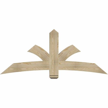 Ekena Millwork Davenport Rough Sawn Timber Gable Bracket, Douglas Fir, 72"W x 30"H x 4"D x 6"F, 10/12 Pitch GBW072X30X0406DAV00RDF